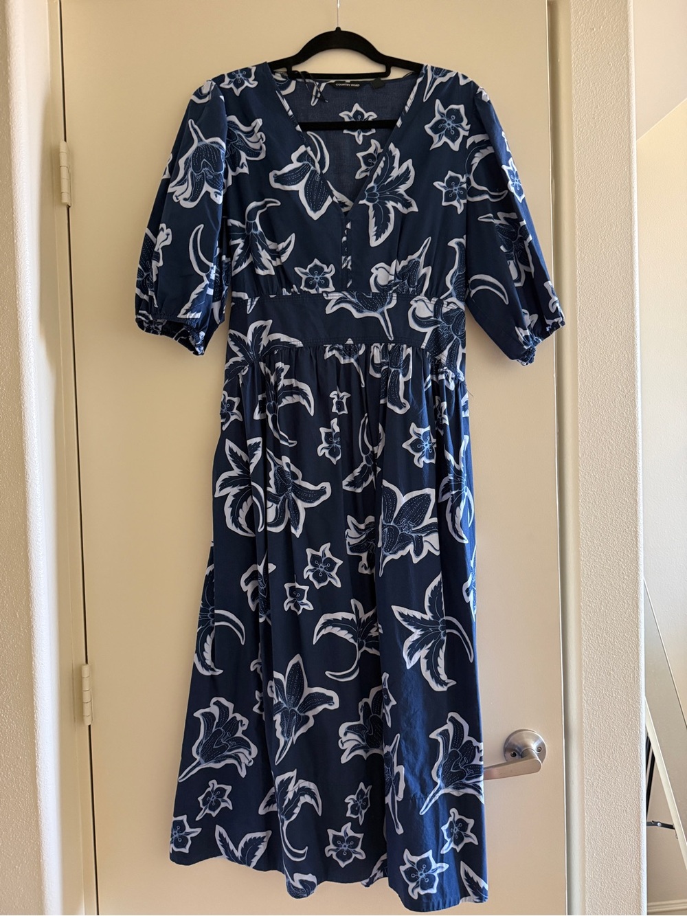 Navy Blue Floral Dress